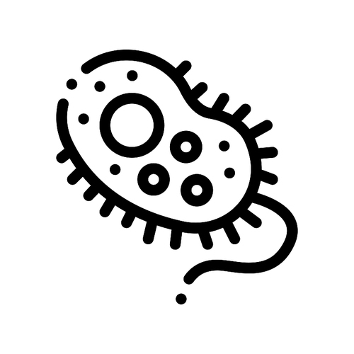 Dangerous Bacillus Bacteria Vector Thin Line Icon. Warning Virus Micro Organism Bacteria Linear Pictogram. Chemical Microbe Type Infection Microorganism Bacteriology Contour Monochrome Illustration