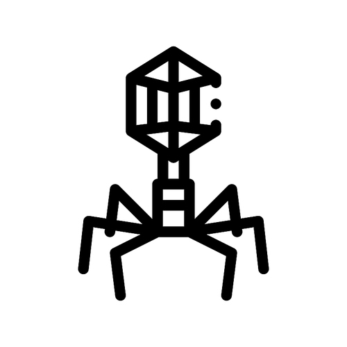 Disease Virus Pathogen Element Vector Sign Icon Thin Line. Illness Pathogen Bacteria And Germ Linear Pictogram. Chemical Medical Microbe Type Infection Microorganism Contour Monochrome Illustration