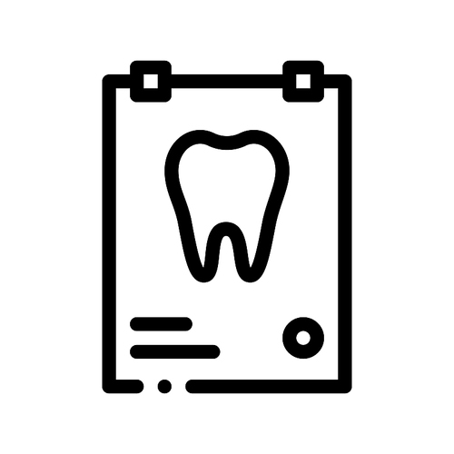 Dental X-ray Image Stomatology Vector Sign Icon Thin Line. Stomatology Dentist Equipment And Device Linear Pictogram. Medical Healthcare And Treatment Therapy Monochrome Contour Illustration
