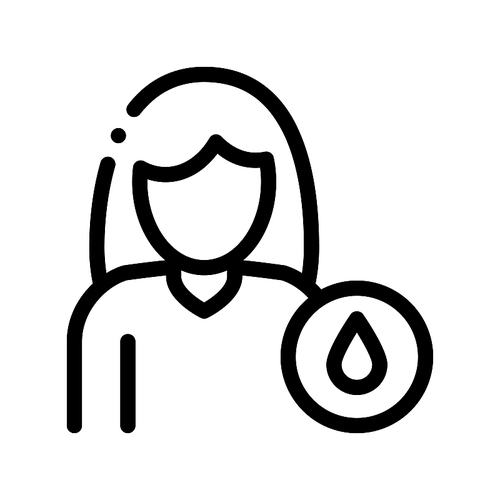Frequent Urination Symptomp Pregnancy Vector Icon. Character Woman Silhouette And Water Drop, Symptomp Of Pregnancy Pictogram. Diagnosis Of Future Mother Monochrome Contour Illustration