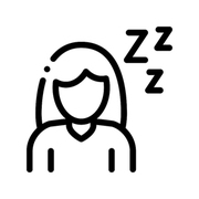 Sleepiness Symptomp Of Pregnancy Vector Sign Icon Thin Line. Character Woman Silhouette Sleeping, Symptomp Of Pregnancy Pictogram. Diagnosis Of Future Mother Monochrome Contour Illustration