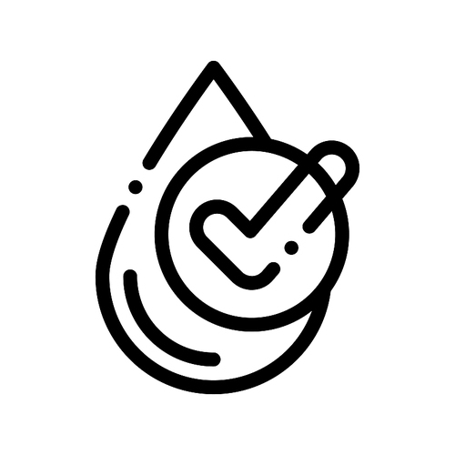 Healthy Water Drop Vector Sign Thin Line Icon. Water Drop, Filter Liquid Clearing Linear Pictogram. Recycling Environmental Ecosystem Plumbing Industry Monochrome Contour Illustration