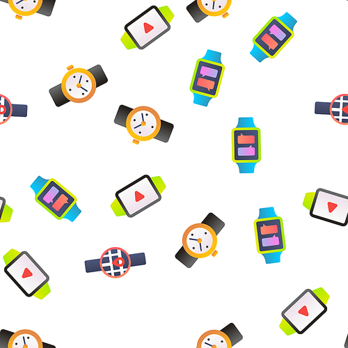 Watches, Gadgets Technology Vector Seamless Pattern Illustration
