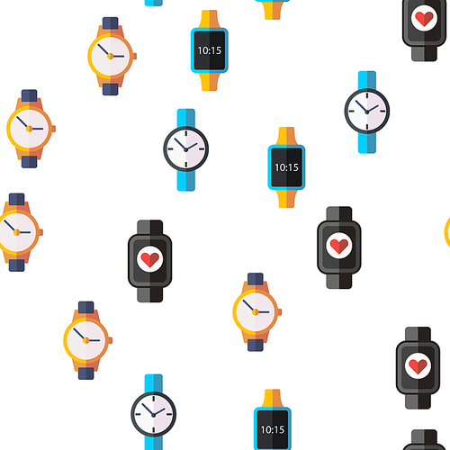 Watches, Gadgets Technology Vector Seamless Pattern Illustration