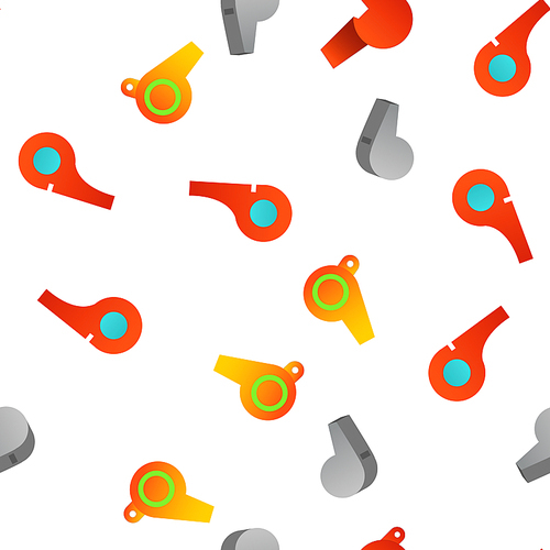 Sport Plastic Whistle Vector Seamless Pattern Illustration