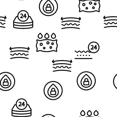 Absorbent, Absorbing Materials Vector Seamless Pattern Contour Illustration