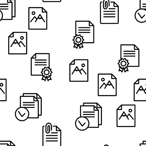 Digital, Computer Documents, File Vector Seamless Pattern Illustration