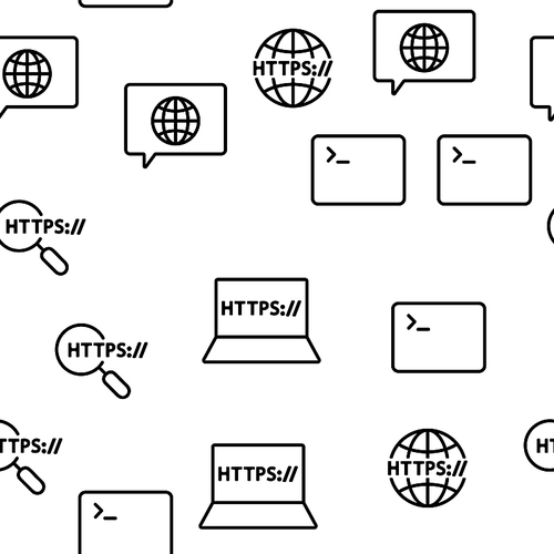 Https Elements Vector Seamless Pattern Contour Illustration