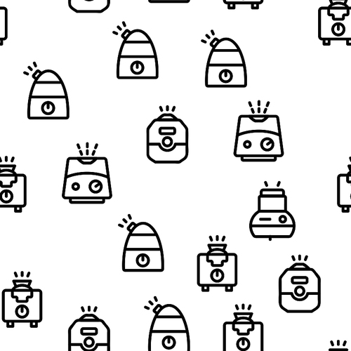 Different Humidifier Vector Seamless Pattern Contour Illustration