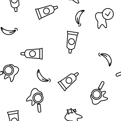 Stomatology And Dentistry Vector Seamless Pattern Thin Line Illustration