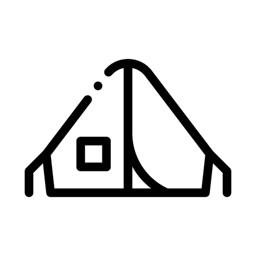 Camping Tent Alpinism Sport Equipment Vector Icon Thin Line. Compass, Mountain Direction And Burner Mountaineering Alpinism Equipment Concept Linear Pictogram. Contour Outline Illustration