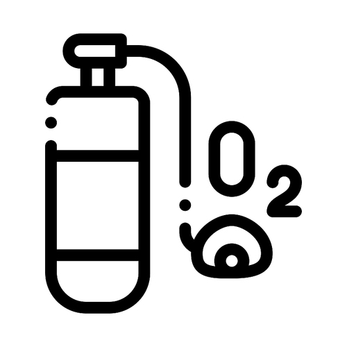 Oxygen Cylinder Alpinism Equipment Vector Icon Thin Line. Compass, Mountain Direction And Burner Mountaineering Alpinism Equipment Concept Linear Pictogram. Contour Outline Illustration