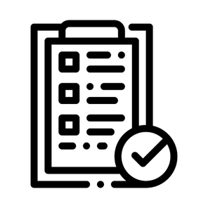 Tablet Clip With Approved Check List Vector Icon Thin Line. Approved Sign On Document File, Computer Monitor And Smartphone Display Concept Linear Pictogram. Monochrome Contour Illustration