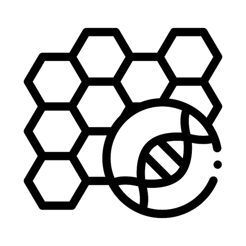 Molecular Nanobiotechnology Biomaterial Vector Icon Thin Line. Biology And Science Flasks, Bioengineering, Dna And Medicine Biomaterial Concept Linear Pictogram. Monochrome Contour Illustration