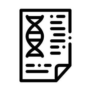 Molecule Biomaterial Chemistry Report File Vector Icon Thin Line. Biology And Science Flasks, Bioengineering, Dna And Medicine Biomaterial Concept Linear Pictogram. Monochrome Contour Illustration