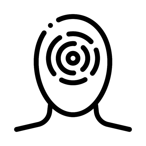 Sinusitis Brow Bone And Cheekbones Head Vector Icon Thin Line. Tension And Cluster, Migraine And Stress Symptom Concept Linear Pictogram. Human Head Healthcare Monochrome Contour Illustration