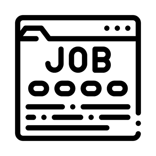 Business Web Site Resource Job Hunting Vector Icon Thin Line. Hunting Business People And Recruitment Candidate, Team Work And Partnership Concept Linear Pictogram. Monochrome Contour Illustration