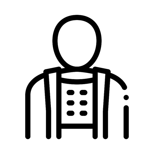 Orthopedic Belt For Spine Back Support Vector Icon Thin Line. Orthopedic And Trauma Rehabilitation, Collar And Walkers Concept Linear Pictogram. Medical Rehab Goods Monochrome Contour Illustration