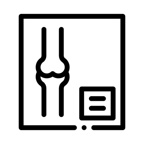Bone X-ray Image Of Human Joints Orthopedic Vector Icon Thin Line. Orthopedic And Trauma Rehabilitation, Belt And Walkers Concept Linear Pictogram. Medical Rehab Goods Monochrome Contour Illustration