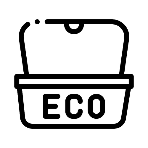 Eco Material Package For Street Food Vector Icon Thin Line. Carton Material Open And Closed Packaging Concept Linear Pictogram. Parcel, Box Shipping Equipment Black And White Contour Illustration