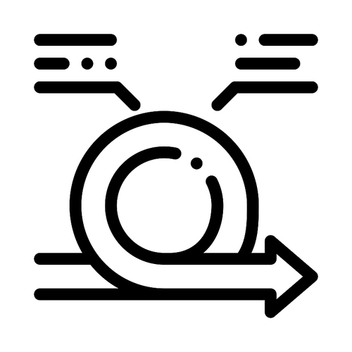 Round Agile Arrow Mark With Comments Vector Icon Thin Line. Agile Rocket And Document, Gear And Package, Loud-speaker And Stop Watch Concept Linear Pictogram. Monochrome Contour Illustration