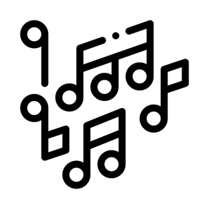 Melody Music Mono And Treble Notes Vector Icon Thin Line. Microphone And Dynamic, Concert And Theater, Opera And Karaoke Music Concept Linear Pictogram. Black And White Contour Illustration