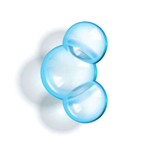 H2O Water Molecule Glossy Chemical Model Vector. Chemistry Science Molecule Structure And Molecular Formula. Hydrogen Atoms And Oxygen Shape Template Concept Realistic 3d Illustration