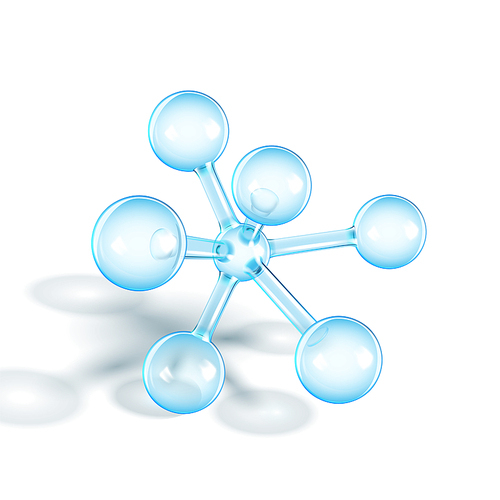Glass Molecule Pharmaceutical Science Model Vector. Balls And Sticks Of Organic Molecule. Reflective And Refractive Molecular Compound. Atomic Combination Geometry Template Realistic 3d Illustration