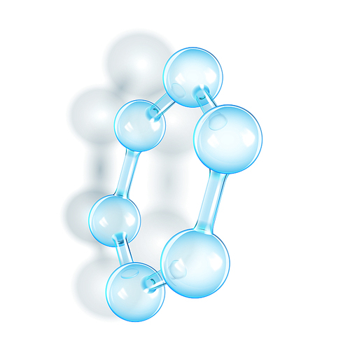 Spherical Rod Molecule Chemistry Model Vector. Science And Microscope Glass Molecule. Reflective And Refractive Molecular Shiny Figure. Globes Connected Around Template Realistic 3d Illustration