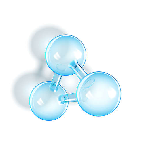Spherical Rod Molecule Scientific Model Vector. Extremely Minute Particle Glass Molecule. Reflective And Refractive Molecular Physics Compound. Atomic Elements Transparent Realistic 3d Illustration