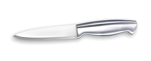 Knife Metallic Chef Kitchenware Appliance Vector. Metal Knife With Chrome Handle Domestic Or Restaurant Kitchen Dangerous Blade Equipment For Cut Food. Template Realistic 3d Illustration