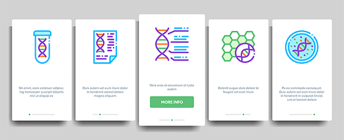 Biomaterials Elements Vector Onboarding Mobile App Page Screen. Contour Illustrations