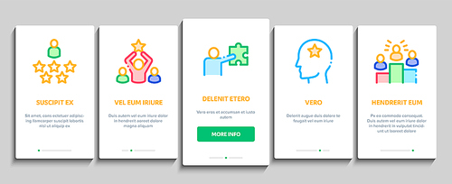Human Talent Onboarding Mobile App Page Screen Vector Thin Line. Idea ...