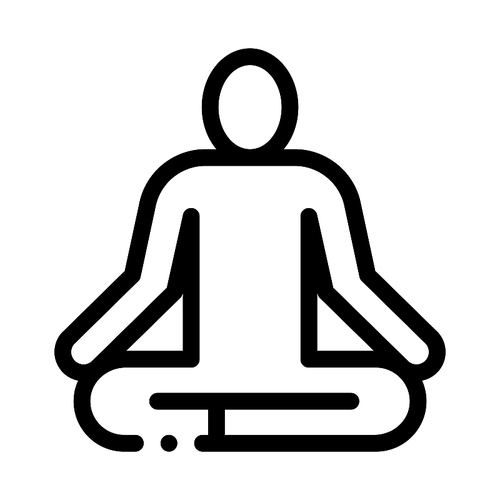 Yoga Pose Biohacking Icon Vector Thin Line. Contour Illustration