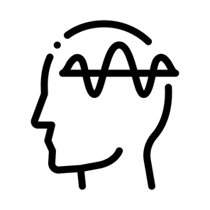 Nervous System of Head Biohacking Icon Vector Thin Line. Contour Illustration