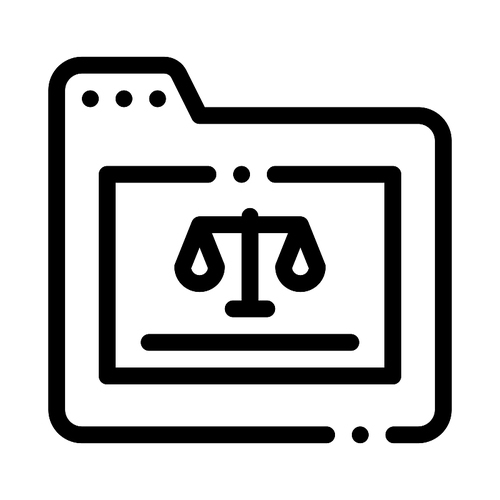 Court Folder Law And Judgement Icon Vector Thin Line. Contour Illustration