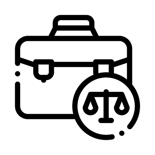 Suitcase Law And Judgement Icon Vector Thin Line. Contour Illustration