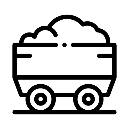 Heavy Truck with Material Metallurgical Icon Vector Thin Line. Contour Illustration