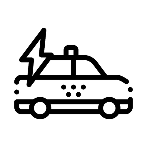 High-Speed Online Taxi Icon Vector Thin Line. Contour Illustration