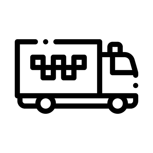 Logo Truck Online Taxi Icon Vector Thin Line. Contour Illustration