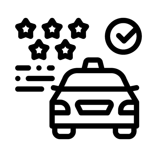Taxi Service Rating Online Icon Vector Thin Line. Contour Illustration