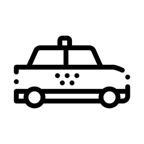 Taxi Car Online Icon Vector Thin Line. Contour Illustration