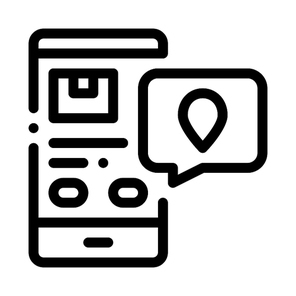 Parcel Location Phone Tracking Postal Transportation Company Icon Vector Thin Line. Contour Illustration