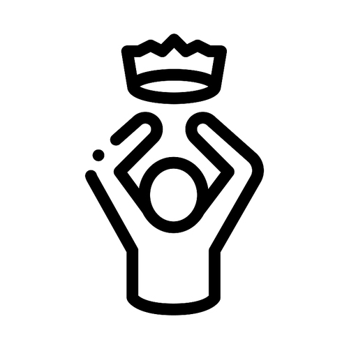 King Crown Human Talent Icon Vector Thin Line. Contour Illustration