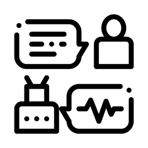 Connection Function Device Voice Control Icon Vector Thin Line. Contour Illustration