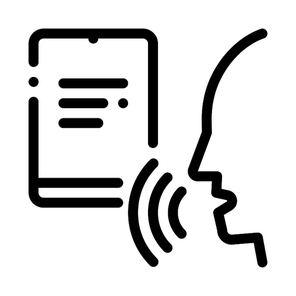 Notebook Human Voice Control Icon Vector Thin Line. Contour Illustration