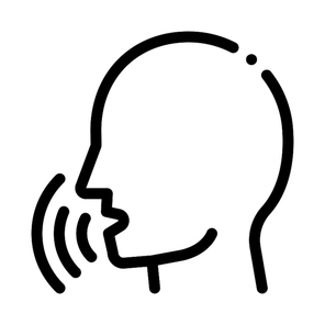 Human Voice Control Icon Vector Thin Line. Contour Illustration