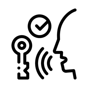 Security System Voice Control Icon Vector Thin Line. Contour Illustration