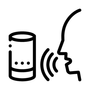 Sound Column Voice Control Icon Vector Thin Line. Contour Illustration