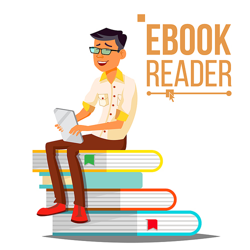 e-book-reader-vector-man-contemporary-education-stack-of